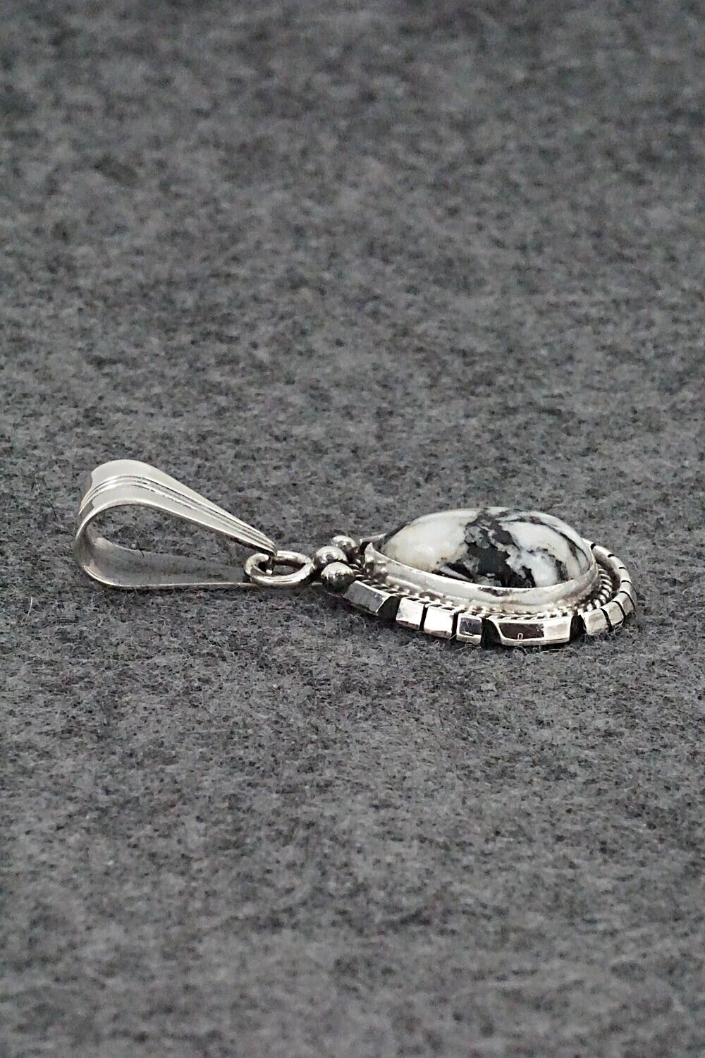 White Buffalo & Sterling Silver Pendant - Samuel Yellowhair