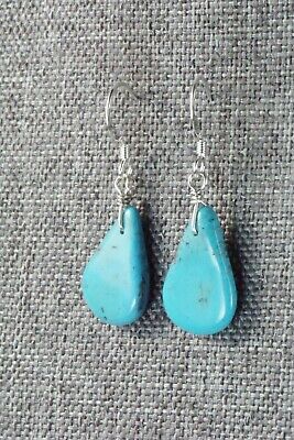 Turquoise & Sterling Silver Earrings - Navajo