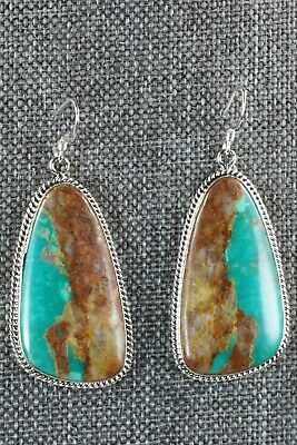 Navajo Turquoise and Sterling Silver Earrings - Verley Betone