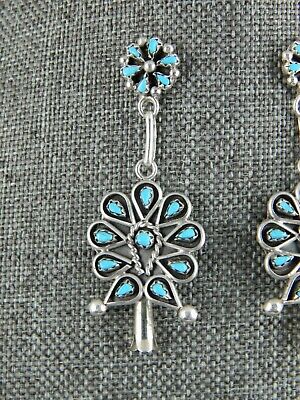 Zuni Sterling Silver and Turquoise Necklace and Earrings Set - Tricia Leekity - High Lonesome Trading