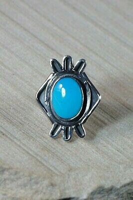 Navajo Turquoise and Sterling Silver Ring - Bobby Platero - Size 9 - High Lonesome Trading