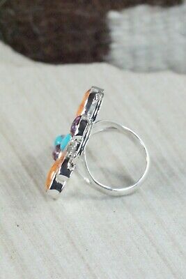Multi Stone & Sterling Silber Ring - Bobby Platero - Size 6.5