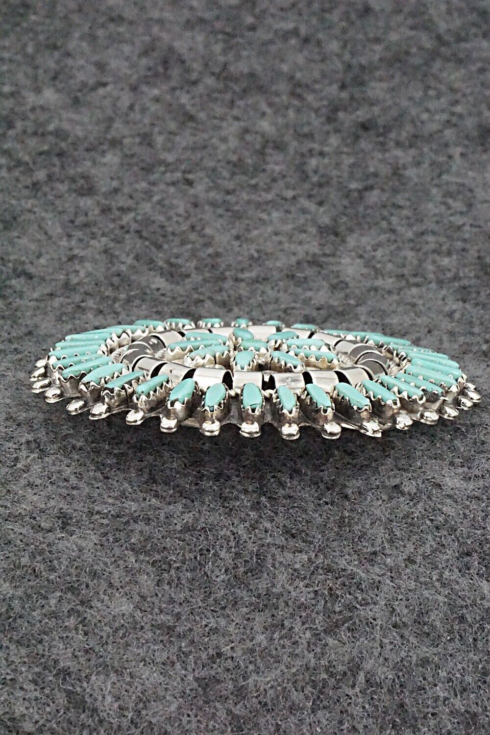 Turquoise & Sterling Silver Pendant/Pin - Nathaniel Nez
