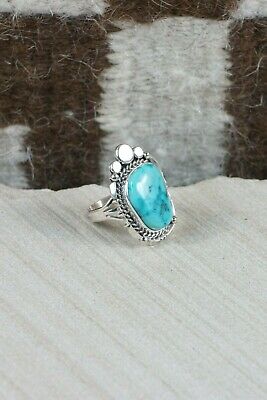 Navajo Turquoise & Sterling Silver Ring - Daniel Benally - Size 7.5