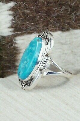 Turquoise and Sterling Silver Ring - Ray Jack - Size 9.5