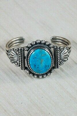 Navajo Turquoise & Sterling Silver Bracelet - Leon Martinez - High Lonesome Trading