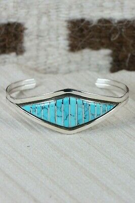 Zuni Turquoise & Sterling Silver Bracelet - Marvin Laurkie - High Lonesome Trading