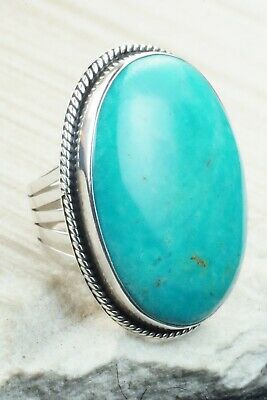 Turquoise & Sterling Silver Ring - Joe Paul - Size 9.5