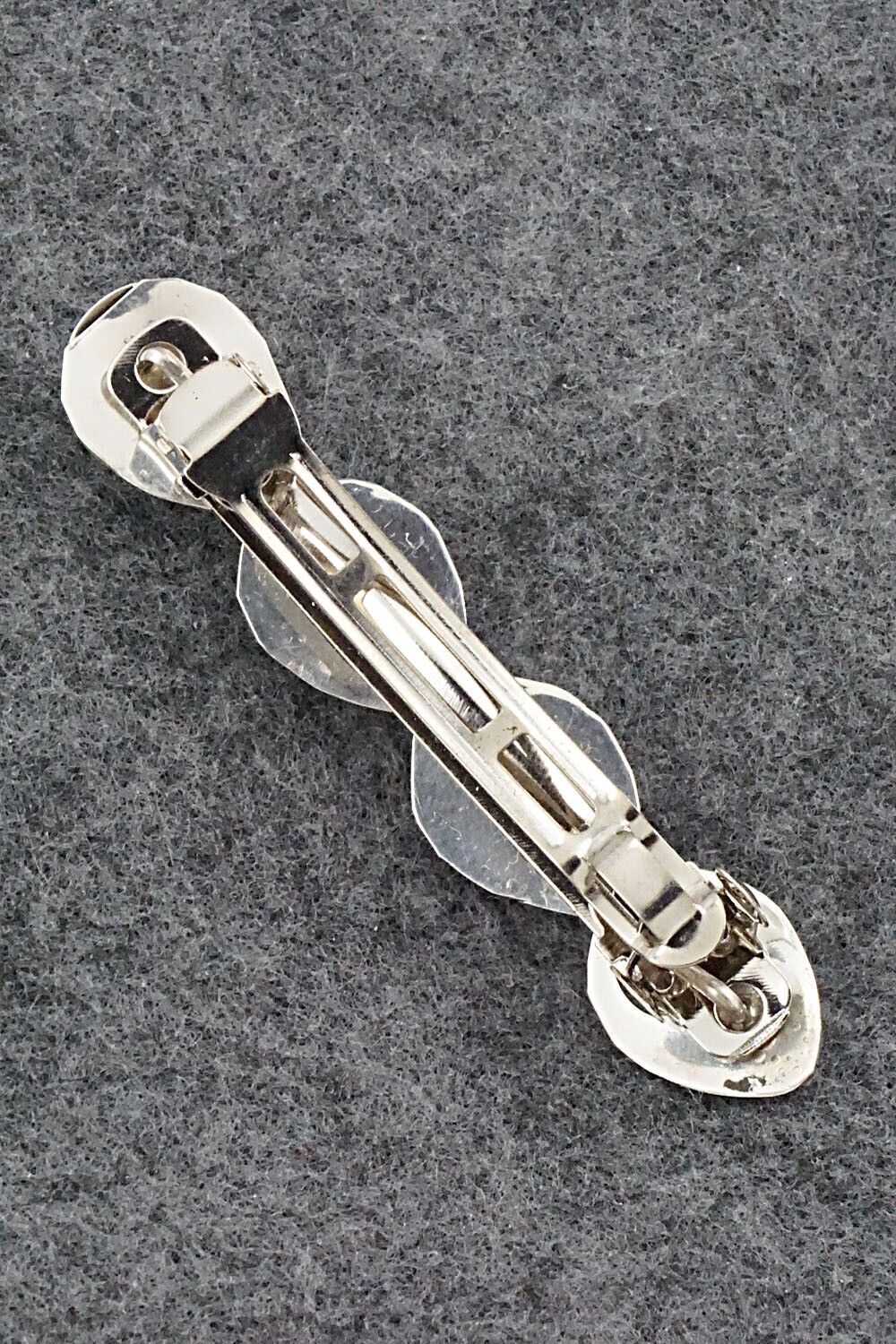 Turquoise & Sterling Silver Hair Barrette - Virginia Long
