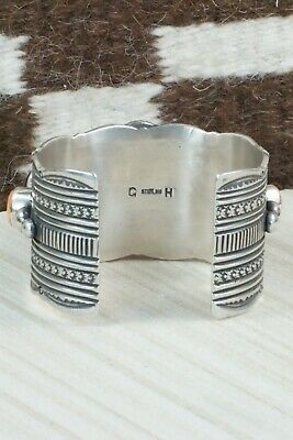 Spiny Oyster, Turquoise & Sterling Silver Bracelet - Guy Hoskie