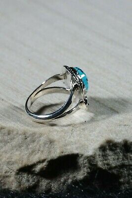 Navajo Turquoise and Sterling Silver Ring - Roberta Begay - Size 7 - High Lonesome Trading
