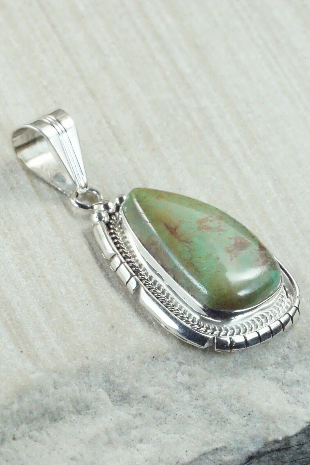 Turquoise & Sterling Silver Pendant - Samuel Yellowhair