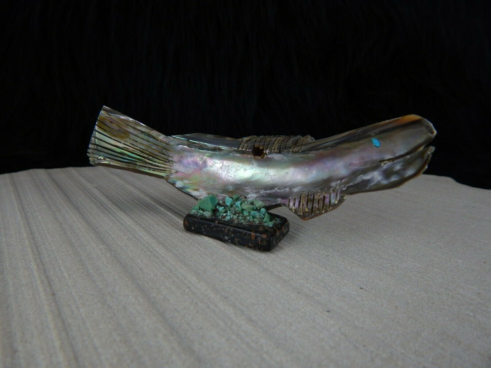 Fish Zuni Fetish Carving - Bernard Laiwakete - High Lonesome Trading