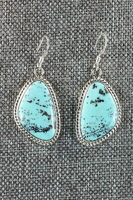 Navajo Turquoise and Sterling Silver Earrings - Lee Shorty
