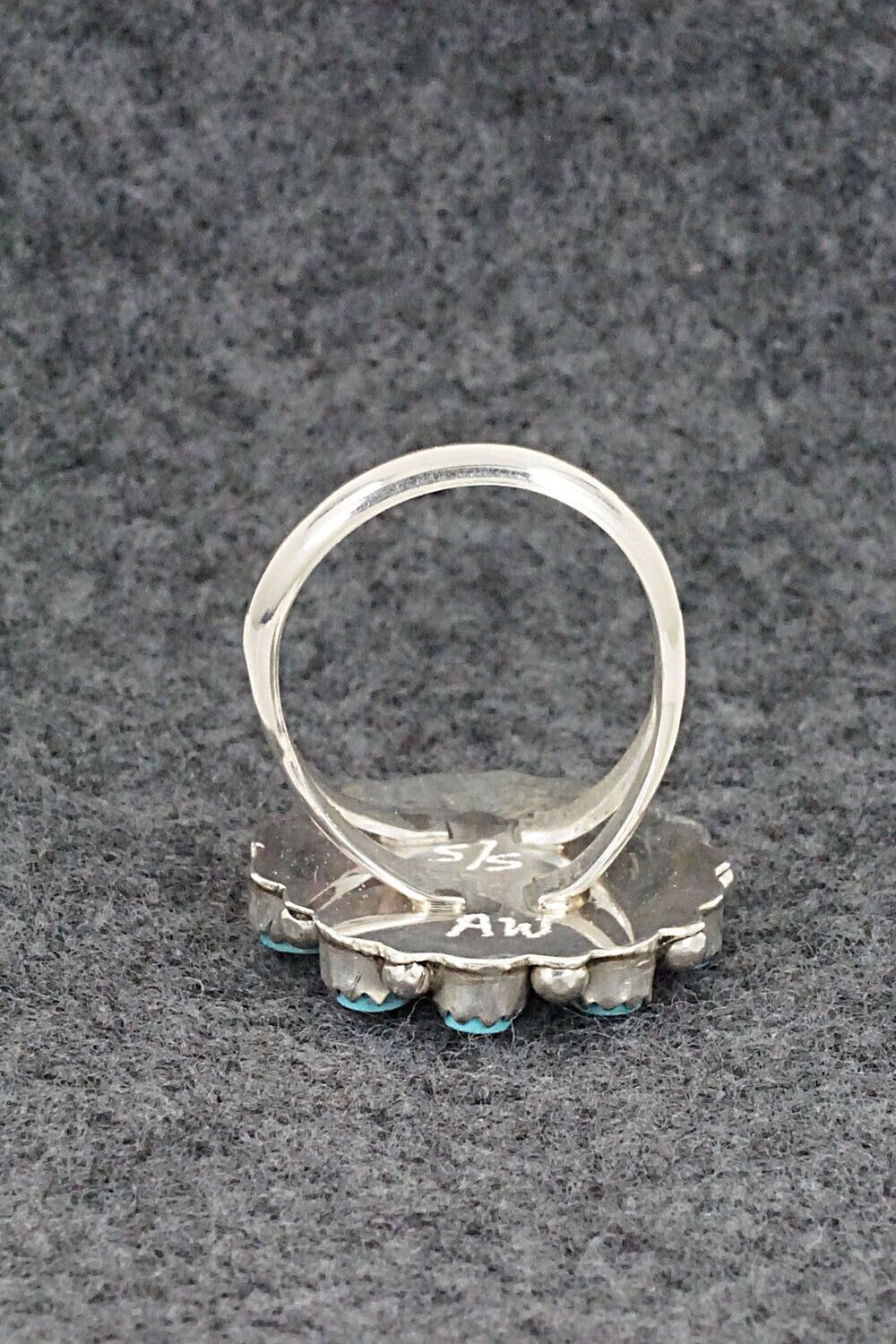 Turquoise and Sterling Silver Ring - Alicia Wilson - Size 7.5