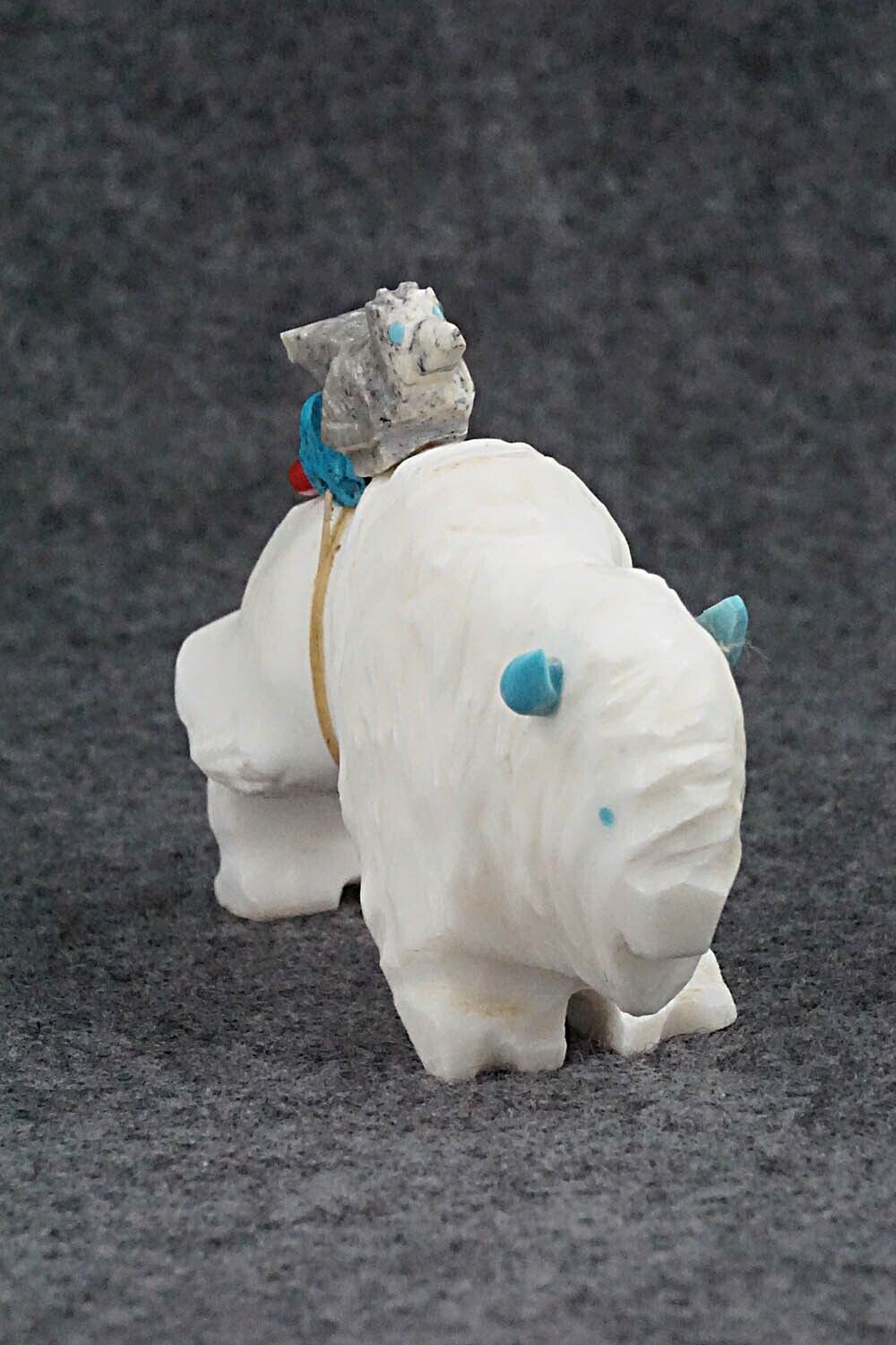 Buffalo & Bird Zuni Fetish Carving - Kevin Quam