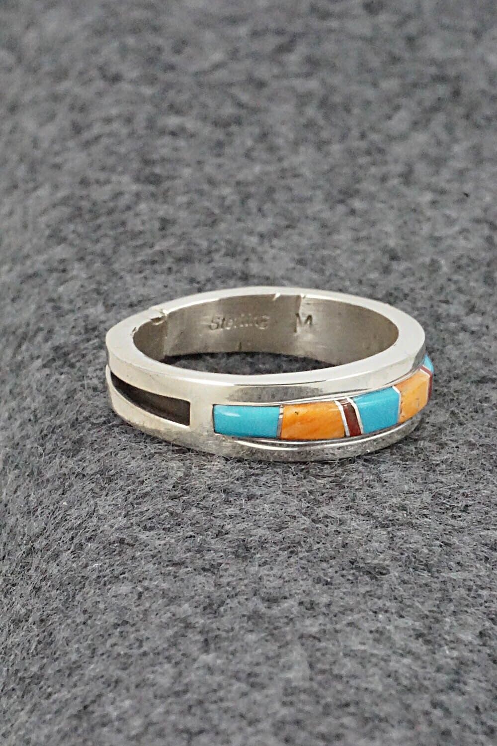 Multi-Stone & Sterling Silver Inlay Ring - Wilbert Muskett Jr. - Size 11