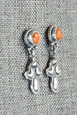 Spiny Oyster & Sterling Silver Earrings - Adelarae Yazzie