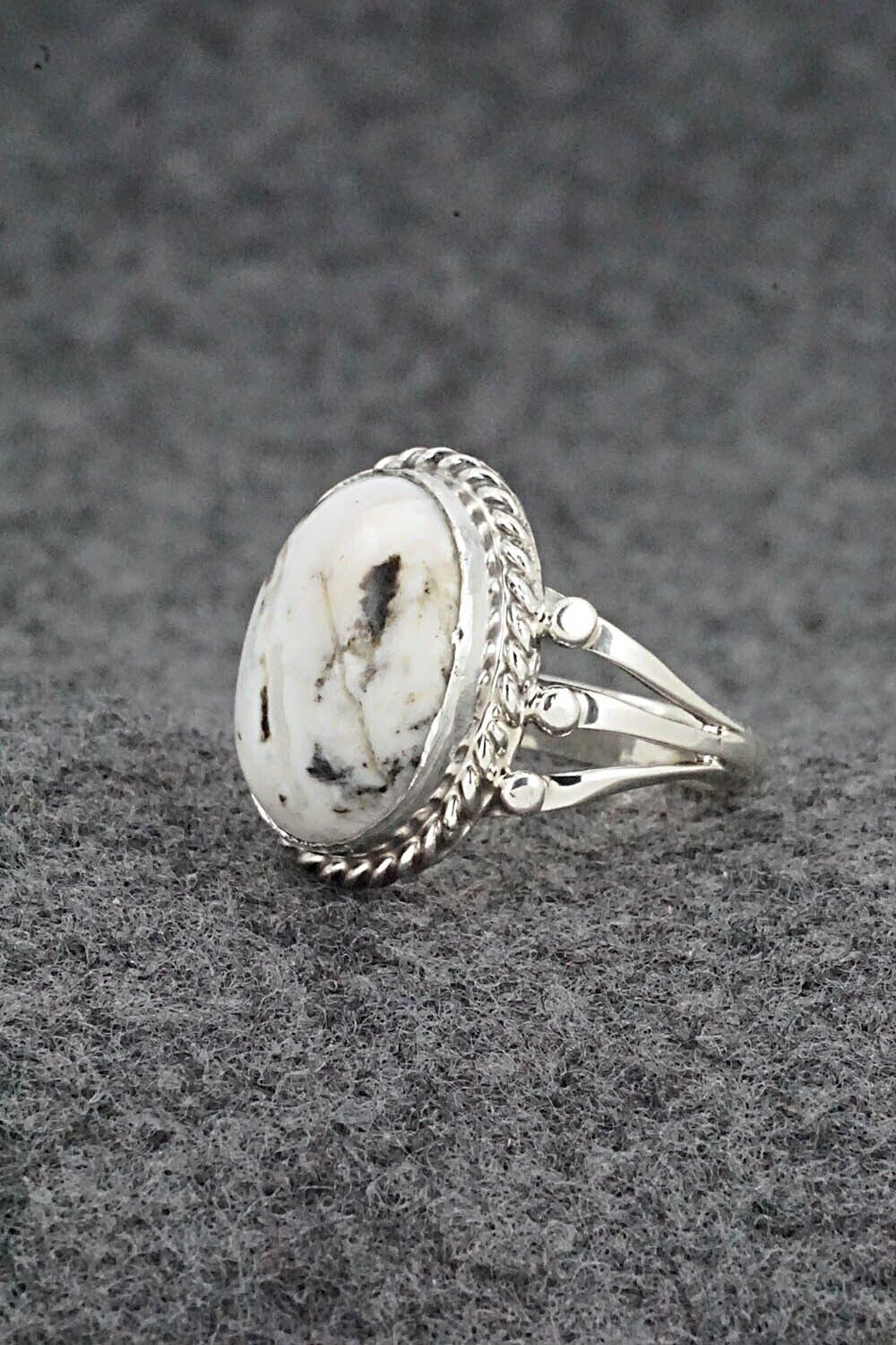 White Buffalo & Sterling Silver Ring - Grace Kenneth - Size 6