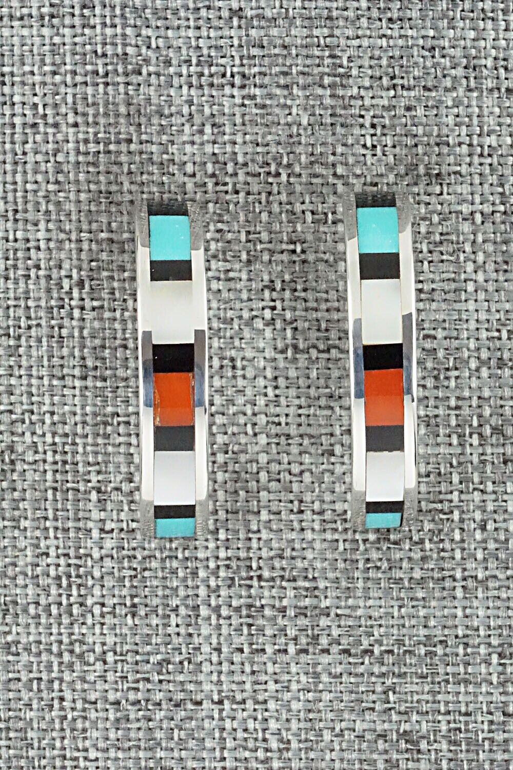 Multi Stone Inlay & Sterling Silver Earrings - Robin Chavez