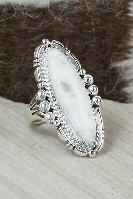 White Buffalo & Sterling Silver Ring - Daniel Benally - Size 5.5