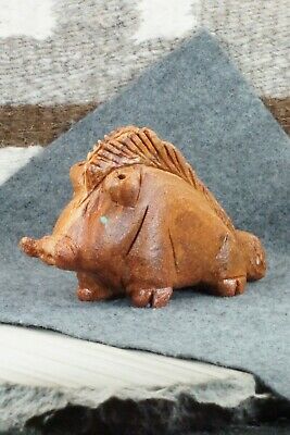 Razorback Hog Zuni Fetish Carving - Louise Ponchuella
