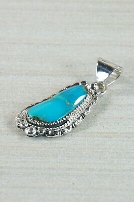 Navajo Turquoise and Sterling Silver Pendant - Samuel Yellowhair