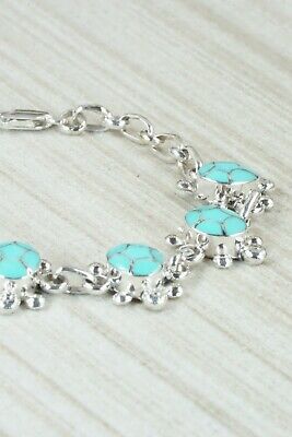 Turquoise & Sterling Silver Link Bracelet - Amielda Peynetsa
