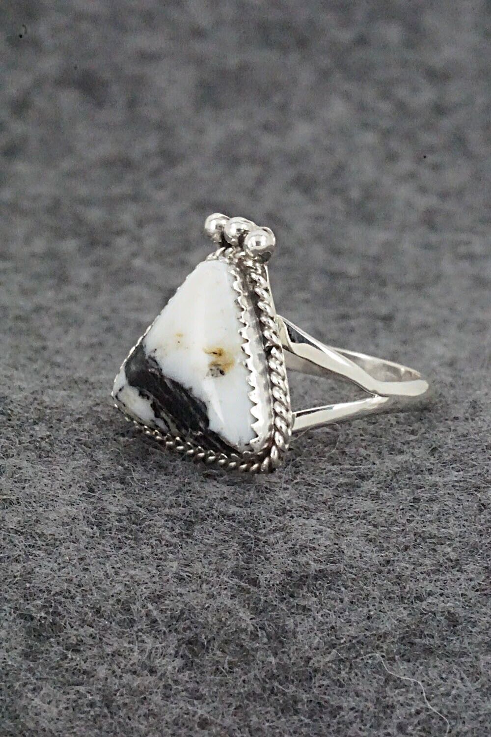 White Buffalo & Sterling Silver Ring - Judy Largo - Size 8.75