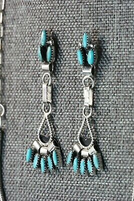 Zuni Turquoise & Sterling Silver Necklace and Earrings Set - Evonne Hustito