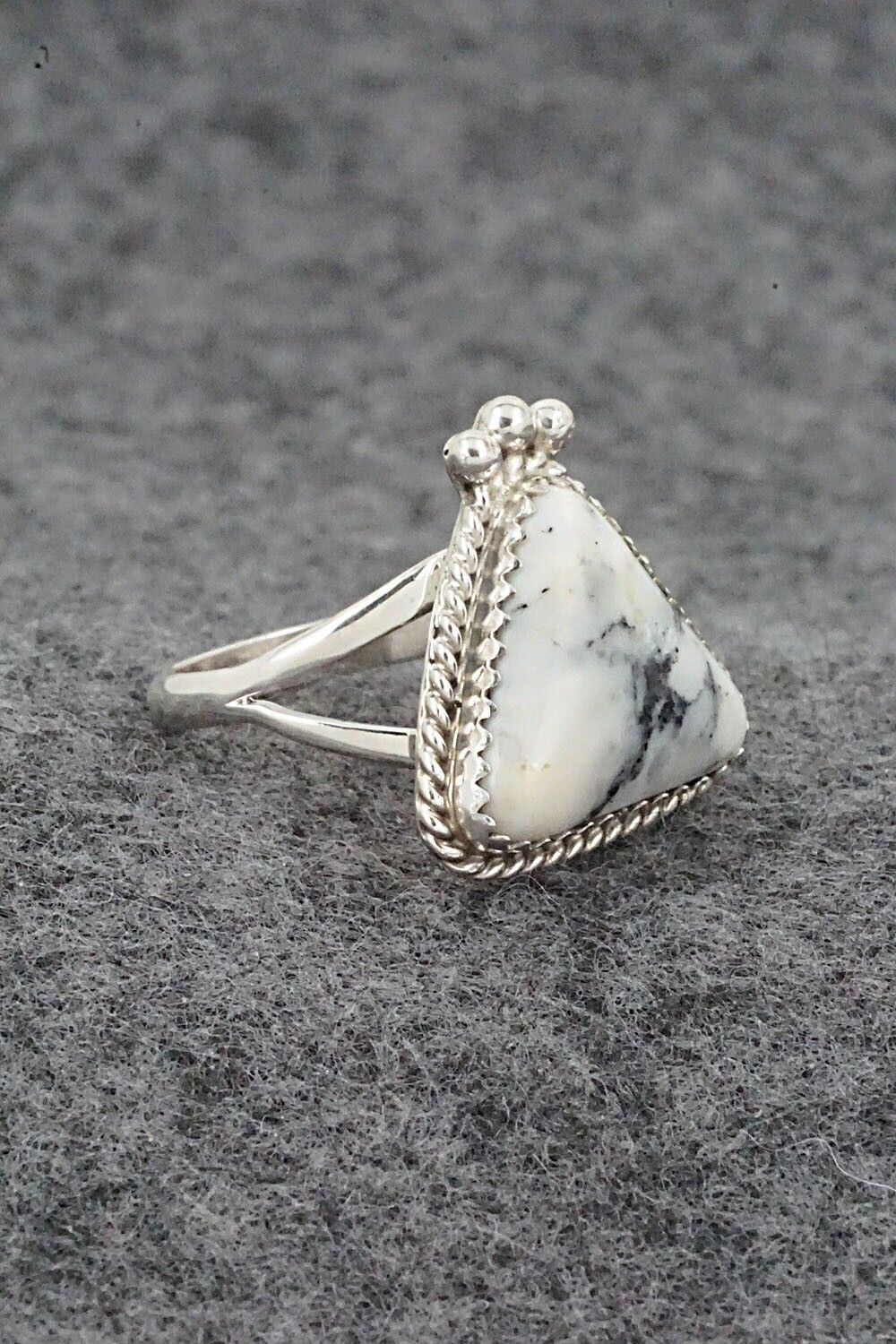 White Buffalo & Sterling Silver Ring - Judy Largo - Size 8.5