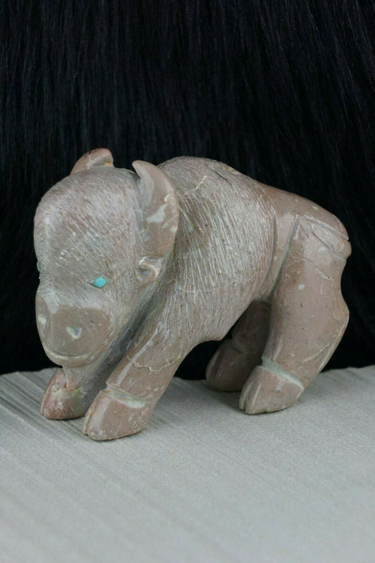 Buffalo Zuni Fetish Carving - Jonas Hastito - High Lonesome Trading