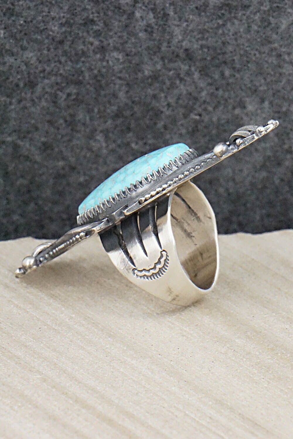 Turquoise & Sterling Silver Ring - Derrick Gordon - Size 9