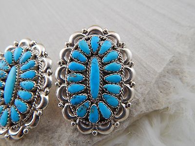 Navajo Turquoise & Sterling Silver Earrings - Stephanie Wilson - High Lonesome Trading