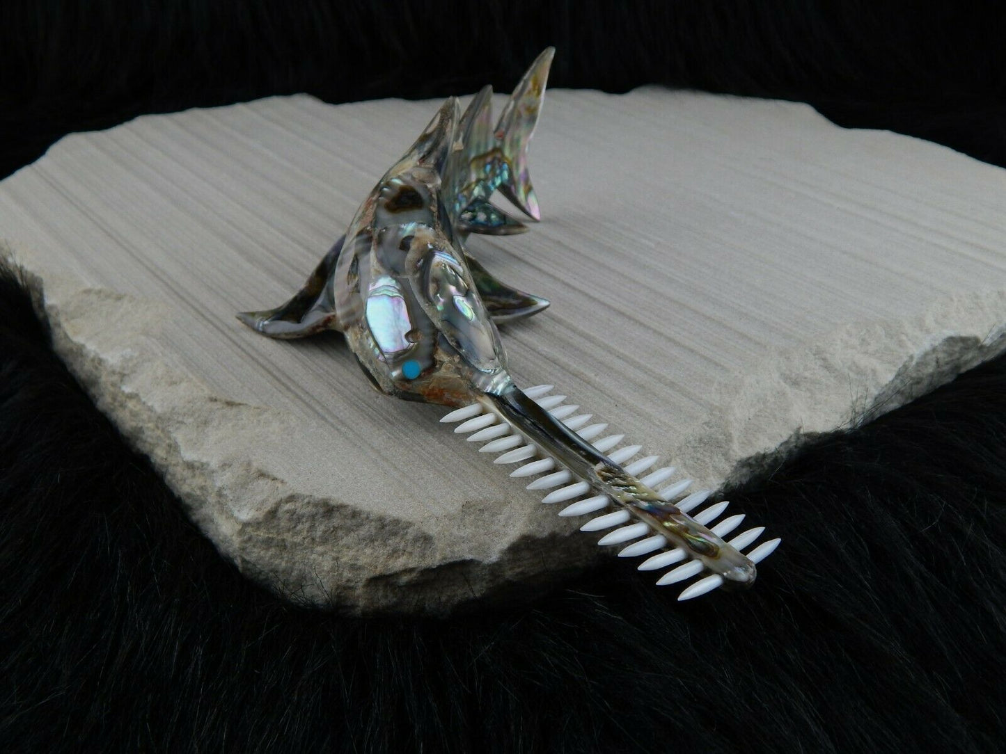 Saw Fish Zuni Fetish Carving - Philbert Beyuka - High Lonesome Trading