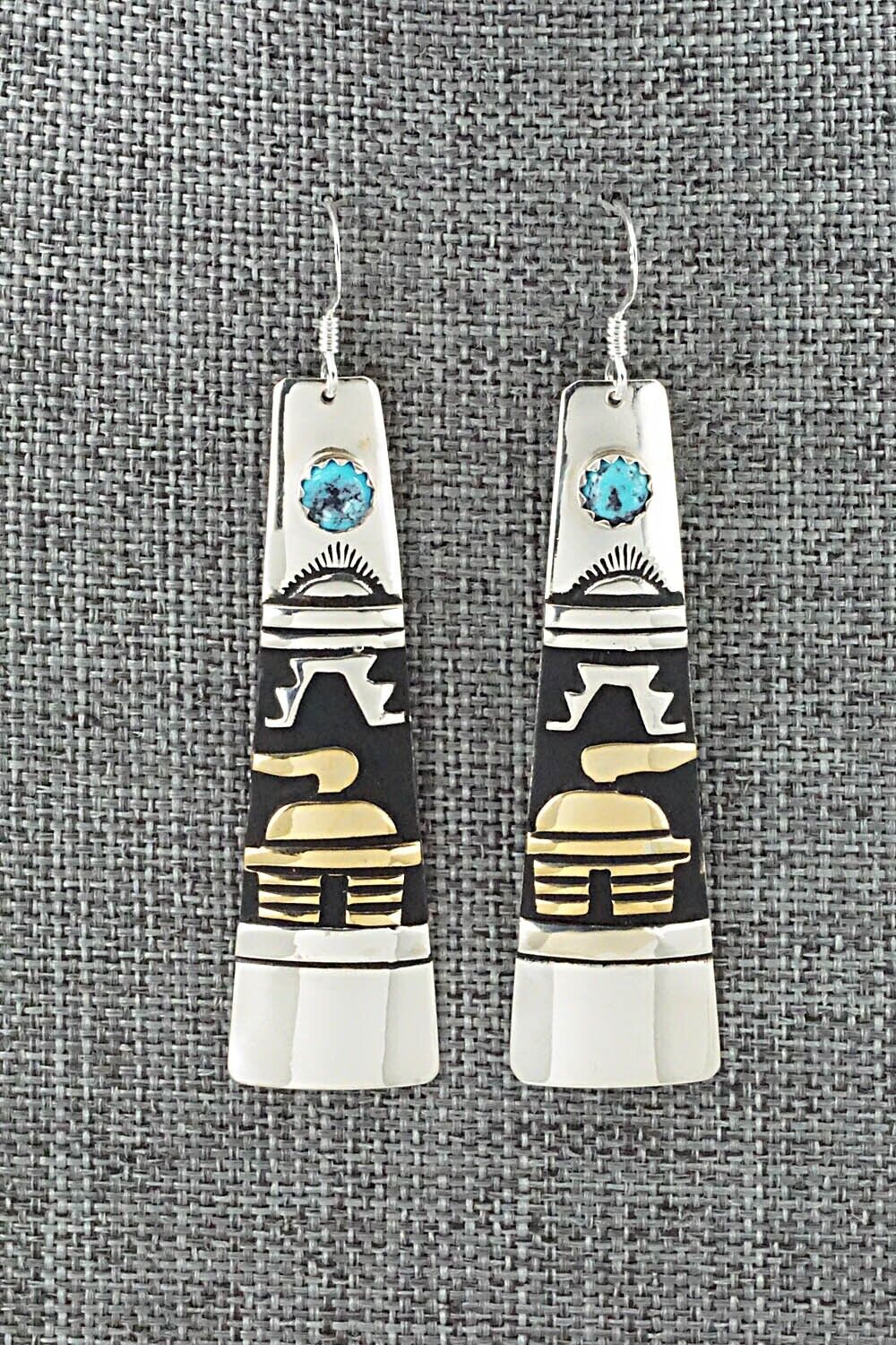 Turquoise & Sterling Silver Earrings - Rosita Singer