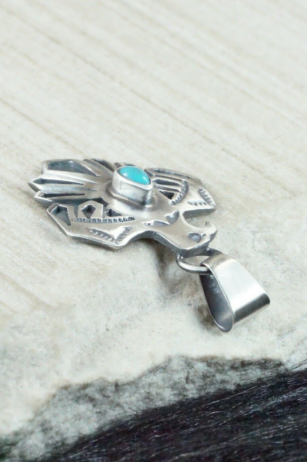 Turquoise and Sterling Silver Pendant - Annie Spencer - High Lonesome Trading
