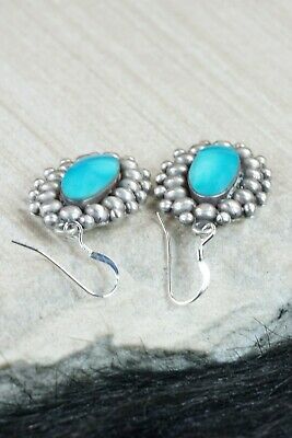 Navajo Turquoise & Sterling Silver Earrings - Freida Martinez