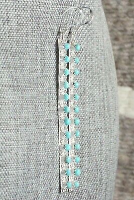 Turquoise & Sterling Silver Earrings - Lorenda Edaakie