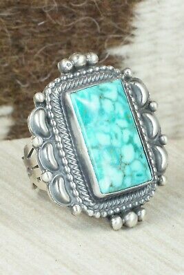 Turquoise & Sterling Silver Ring - Tom Lewis - Size 9.25