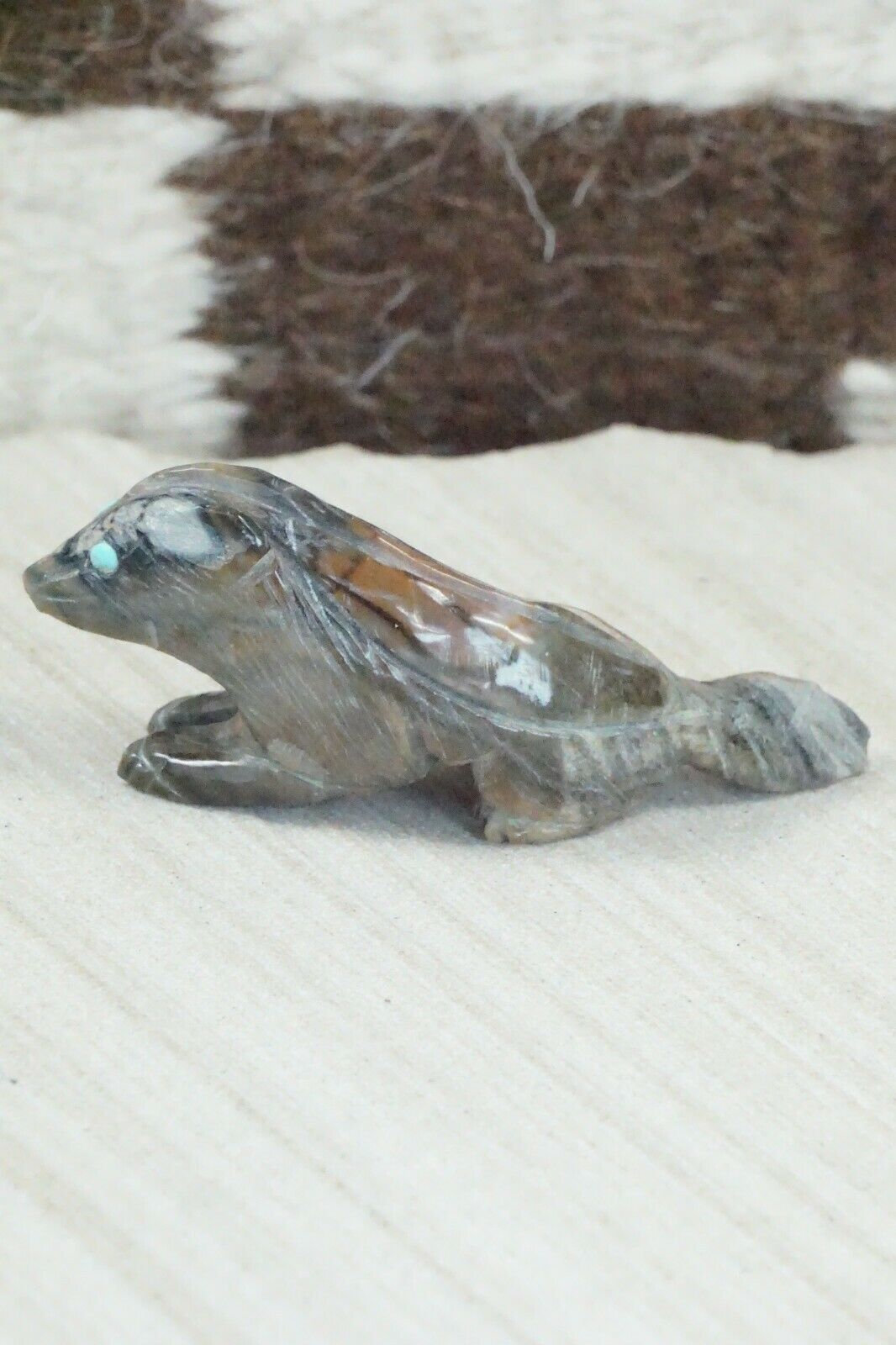 Badger Zuni Fetish Carving - Jonas Hustito