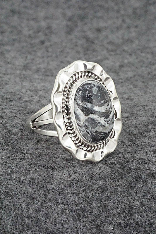 White Buffalo & Sterling Silver Ring - Samuel Yellowhair - Size 7.5