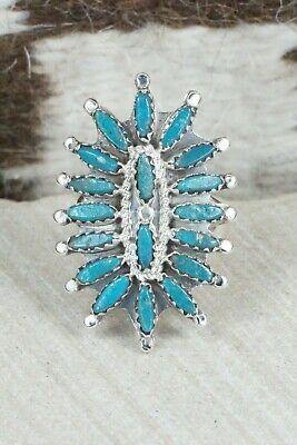Turquoise & Sterling Silver Ring - Nathaniel Nez - Size 8 - High Lonesome Trading