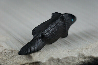 Crow Zuni Fetish Carving - Herbert Halate - High Lonesome Trading