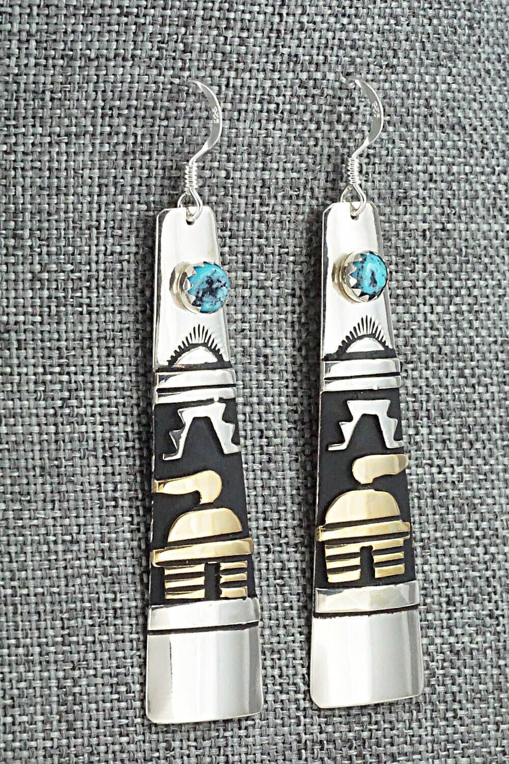 Turquoise & Sterling Silver Earrings - Rosita Singer