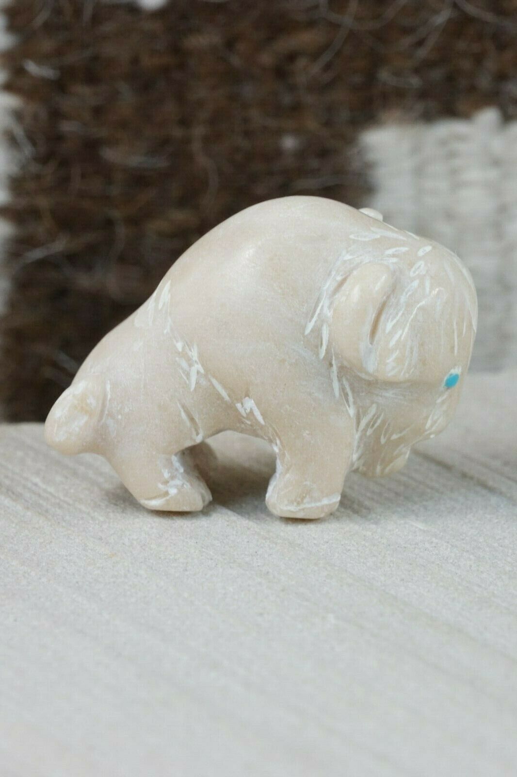 Buffalo Zuni Fetish Carving - Cody Nastacio - High Lonesome Trading