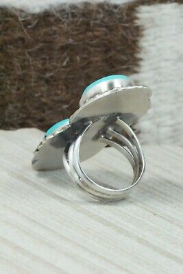 Turquoise and Sterling Silver Ring - Betta Lee - Size 7.5