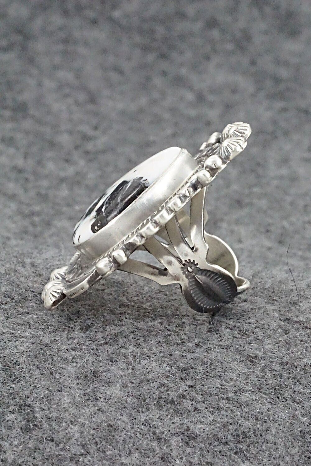 White Buffalo & Sterling Silver Ring - Tom Lewis - Size 6