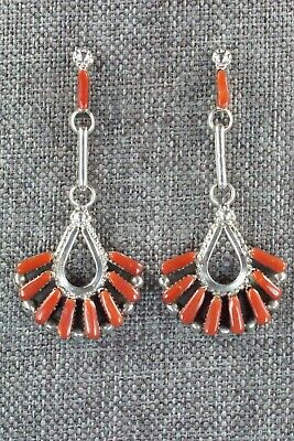 Coral & Sterling Silver Earrings - Carlene Hattie