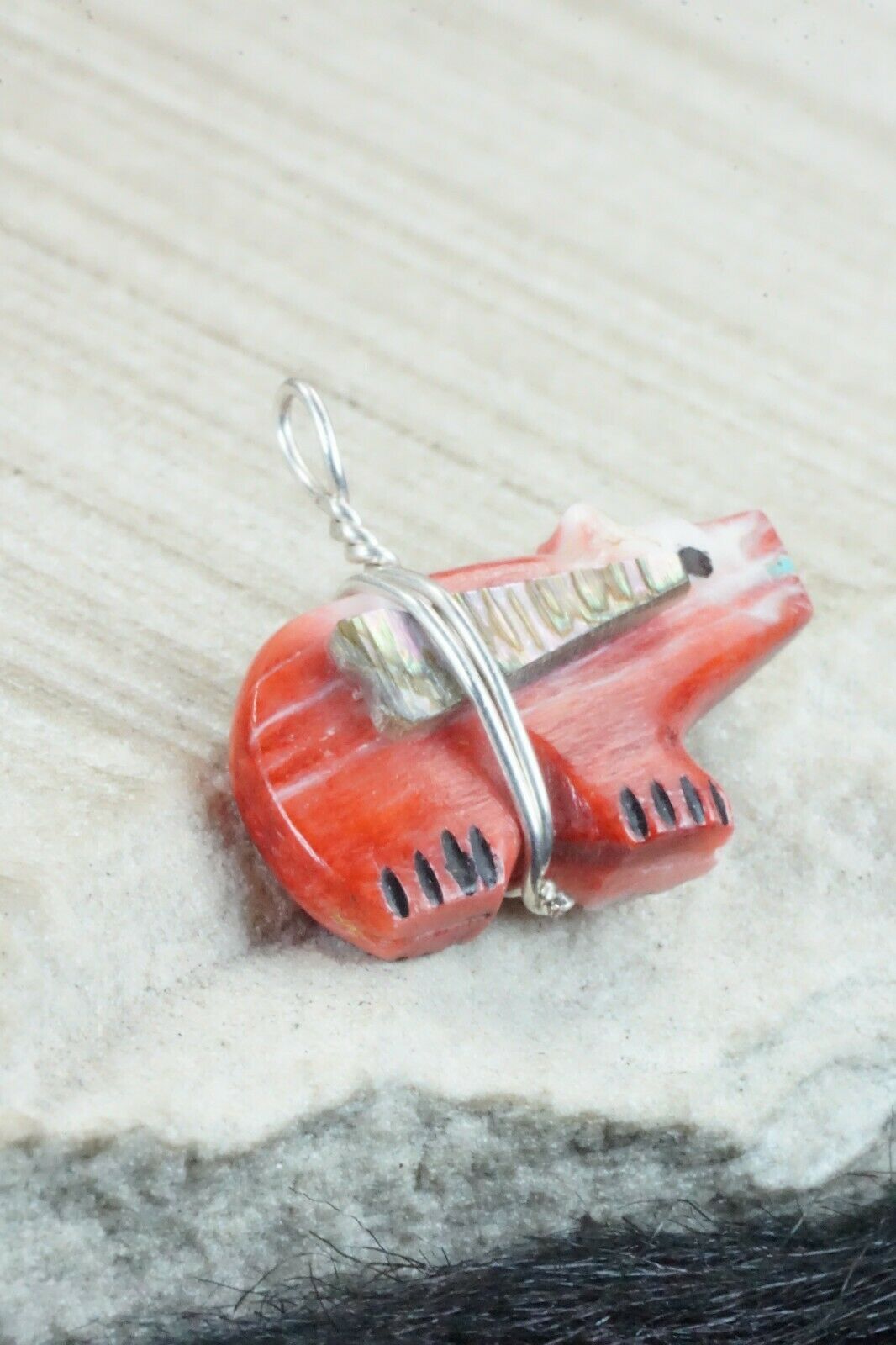 Spiny Oyster & Sterling Silver Pendant - Darrin Boone